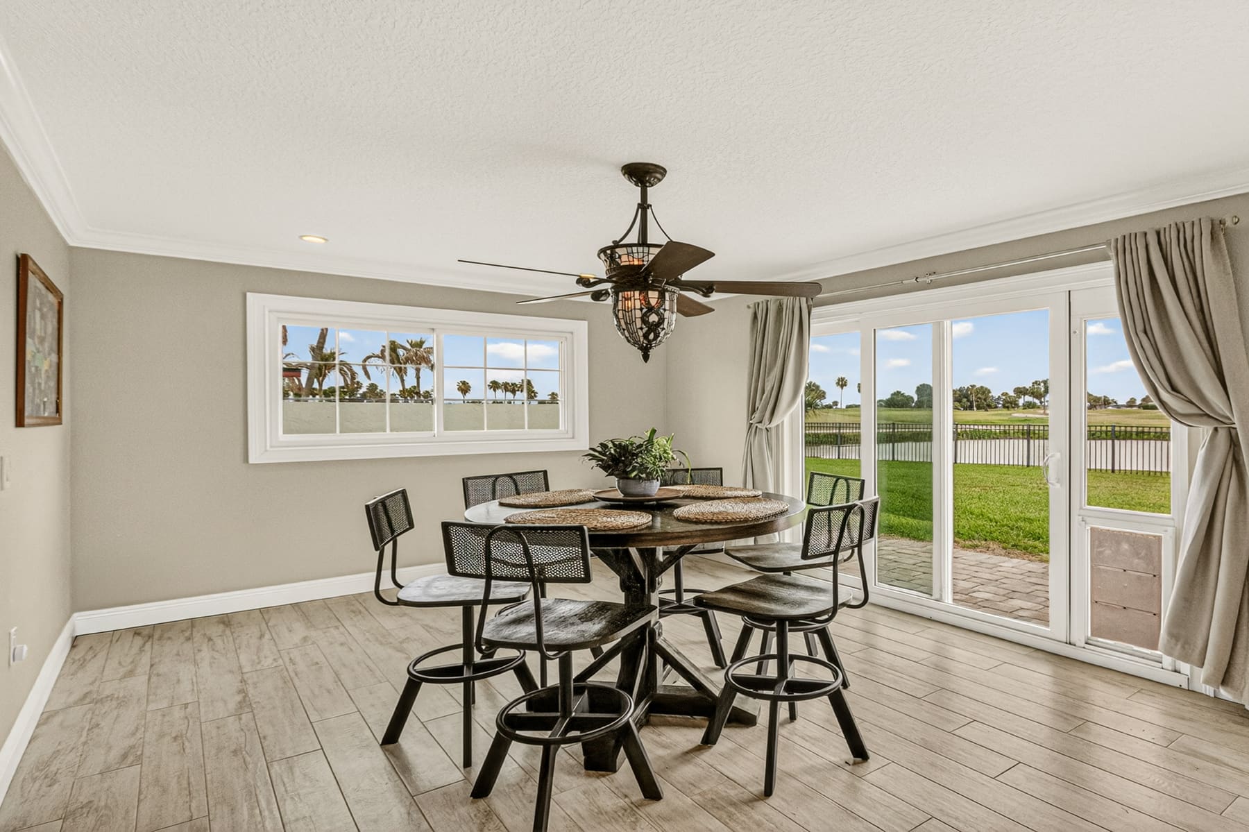 Dining area with golf course view